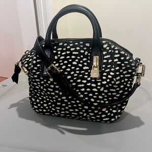 Tory burch Savannah calf hair and leather satchel tote with strap